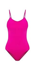 speerise Retro Criss Cross Back Onepiece Swimsuit, Adjustable Strap Swimwear (XXL)