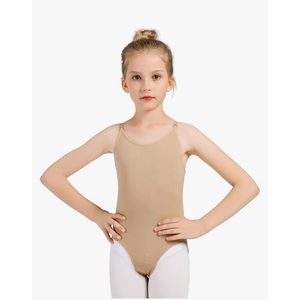 DANSHOW Women and Girls Nude Seamless Camisole Undergarment Leotard with Transition Straps