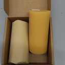 Beeswax Pillar Candles Set of 2, 70 Hours Long Burning, 100% Natural Beeswax Candles for Emergency, Pure Bees Wax for Home, Smokeless & Dripless (Yellow)