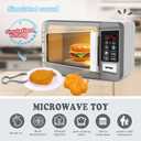 Microwave Oven Toy Kids Kitchen Playset High Simulation Accessories Ornaments Pretend Play Appliance Set for Toddlers, Cookware Toy Set for Girls Boys Birthday Gifts