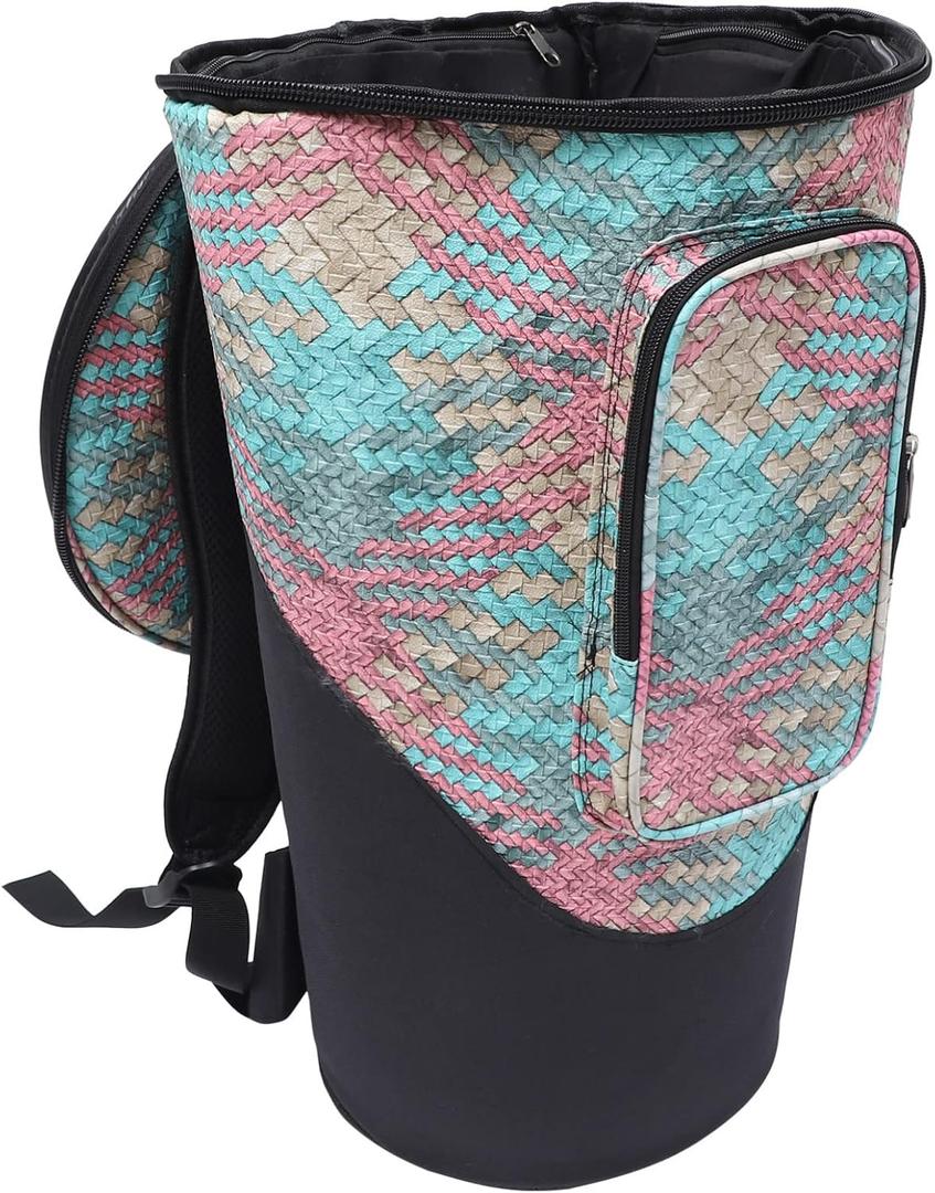 African Drum Bag Djembe Drum Bag 12 Inch, Djembe Backpack Padded Gig Bag with Shoulder Strap, Accessories Pocket, Double Layer, Djembe Drum Carrying Case (pink)