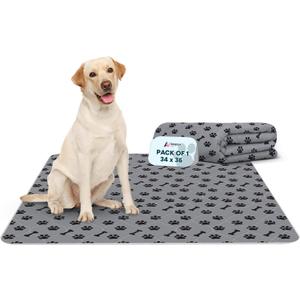 Washable Pee Pads for Dogs, 1 Pack 18"x24" Super Absorbent Dog Training Pads,100% Waterproof Non-Slip Dog Pads for Whelping, Reusable Puppy Pads to Protect Your Floor (34x36 Inches - PK 1)