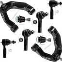 SCITOO 8pcs Front Upper Control Arm Ball Joint Outer Inner Tie Rod Link Kit Fit 2000-2004 For Nissan Frontier 2.4L 3.3L 4WD 2000-2004 For Nissan Xterra Suspension Kit