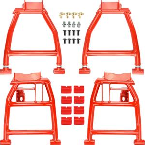 Red Rear Upper & Lower A-Arms for Polaris Ranger XP 900 / XP 1000 / XP 570 & Diesel, Heavy-Duty 1.25" Tubular Suspension Arms, High Clearance & Adjustable Camber, Fits 20132019 Ranger & Crew