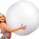 5 Feet White Giant Beach Ball 60 Inches Inflatable Ball Massive Beach Decorations Supplies for Water Games Birthday Summer Hawaiian Tropical Party