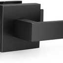 Probrico Interior Passage Lever Matte Black, Keyless Hall and Closet Door Handle Heavy Duty Indoor Hardware with Square Panel, Left or Right Handing