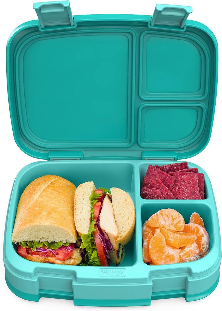 Bentgo Fresh  Leak-Proof, Versatile 4-Compartment Bento-Style Lunch Box with Removable Divider, Portion-Controlled Meals for Teens and Adults On-The-Go  BPA-Free, Food-Safe Materials (Aqua)