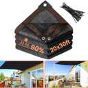 Riare 90% Black Shade Cloth- 20 x 30 FT Sunblock Garden Shade Cloth, Sun Shade Mesh Tarp with Reinforced Grommets for Greenhouse, Garden, Patio, Backyard, Plants, Pergola, Chicken Coop