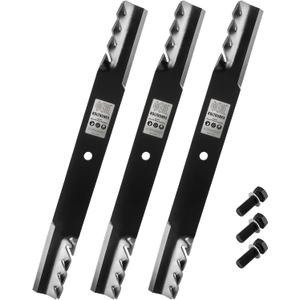 High Lift Mower Blades 24.25" Replacement for Bad Boy 038-5400-00 038-7230-00 Fits 72 Inch Deck Outlaw Extreme Rogue Circle Center Hole 3PCS with Bolts and Washes