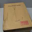 GyroVu Torchiere Floor Lamp for Living Room, LED Standing Reading Light for Bedroom with Glass Shade for Living Room Corner Bedroom Home Office,Bulbs Included (Yellow Lampshade, Glass 1 Head)