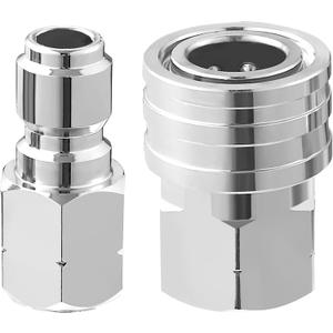 RIDGE WASHER Pressure Washer Adapter Set, 3/8 Inch Quick Connect Kit, Stainless Steel Female NPT Fitting, 5000 PSI, 2 Pack