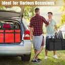 PEASUG 2 Pcs Insulated Bags for Food Delivery, XXXL Pizza Delivery Bags, Large Capacity Cooler Bag Keep Food Warm for Grocery Shopping and Catering, Foldable, Heavy-Duty (Red+ Black)