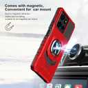 Ailiber for Motorola Moto G Power 2025 Phone Case, Moto G Power 2025 Case with Kickstand, for Magnetic Car Mount, with Screen Protector, Heavy Duty Rugged Protective Cell Phone Cover-Red