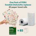 FEBU Swedish Dishcloths for Kitchen | 5 Pack Fresh Flowers Reusable Paper Towels Washable | Swedish Dish Towels | Non-Scratch Cellulose Sponge Cloths | No Odor, Biodegradable Cleaning Cloths