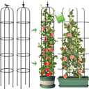 Tower Obelisk Garden Trellis for Climbing Plant6.2FT/74.4" Rustproof Metal Potted Plant Climbing Support for Indoor Outdoor Flowers Vegetable Fruits Vines Support (2Pcs) (189cm)