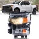 Left Driver Side Chevrolet Headlight Compatible for 2022 2023 2024 Chevy Silverado 1500 With Bulbs Headlamp 85543203 GM2502536