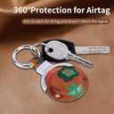 2 x Genuine Leather Keychain Holder 4 Pack Compatible with Airtag Holder,Secure Case with Airtag Keychain (Classic Brownhalf Hole)