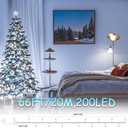 66FT White Christmas Lights, 8 Modes with Remote, 200 LED String Lights for Indoor, Outdoor, Christmas Tree