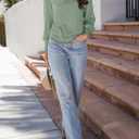 Dokotoo Women's Casual Long Sleeve Shirts Shirred Shoulders Solid Color Knit Tops Blouses (S)