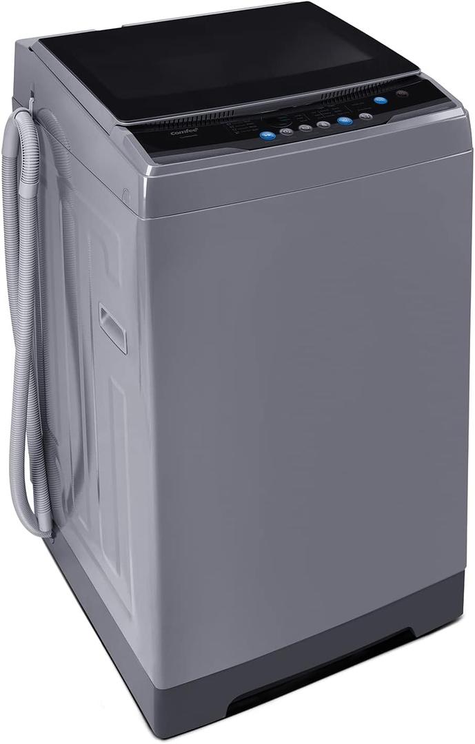 COMFEE 1.6 Cu.ft Portable Washing Machine, 11lbs Capacity Fully Automatic Compact Washer with Wheels, 6 Wash Programs Laundry Drain Pump, Ideal for Apartments, RV, Camping, Magnetic Gray