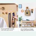 4pack Decorative Wood Wall Hook Coat Hooks for Hanging Adhesive Waterproof Wall Hook Clothes Bag Key Hanger Hook Bedroom Kitchen Bathroom Door Robe Towel Hooks-White