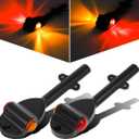 Partsam 2Pcs RED AMBER LED Trailer Fender Lights Bullet LED Clearance Marker Light Left Right Amber Front Red Rear, DOT Compliant