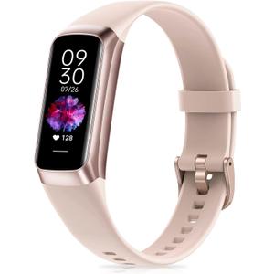 Fitness Tracker with Step Counter/Calories/Stopwatch, Activity Tracker, Health Tracker with Heart Rate Monitor, Sleep Tracker,1.10''AMOLED Touch Color Screen, Pedometer Watch for Women Men (Pink)