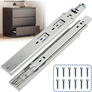 16 Inch Soft Close Drawer Slides 10 Pairs (20pcs) Side Mount Rails- Heavy Duty Full Extension Ball Bearing –Drawer Slide Glides For Cabinet Kitchen, Dresser Runners - Draw slides Sliders 100LB