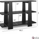 3 Tier Wood Console Table, Narrow Entryway with Storage, Minimalist Modern Console for Living Room or Hallway, Easy to Assemble 46 Table with 15 Shelves, Black