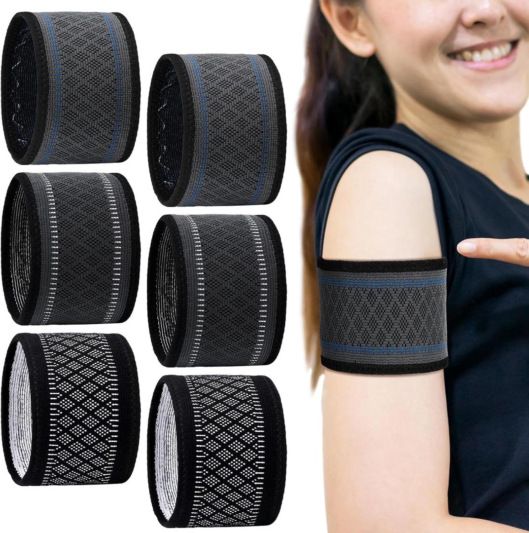 Riceshoot 6 Pcs Arm Band Sensor Cover Washable Reusable Sensor Breathable Armband Sleeve for Kids Adults During Sport Exercise Supplies, Replace Adhesive Patches Tape, XL, 15-16.7 Inches, 3 Color