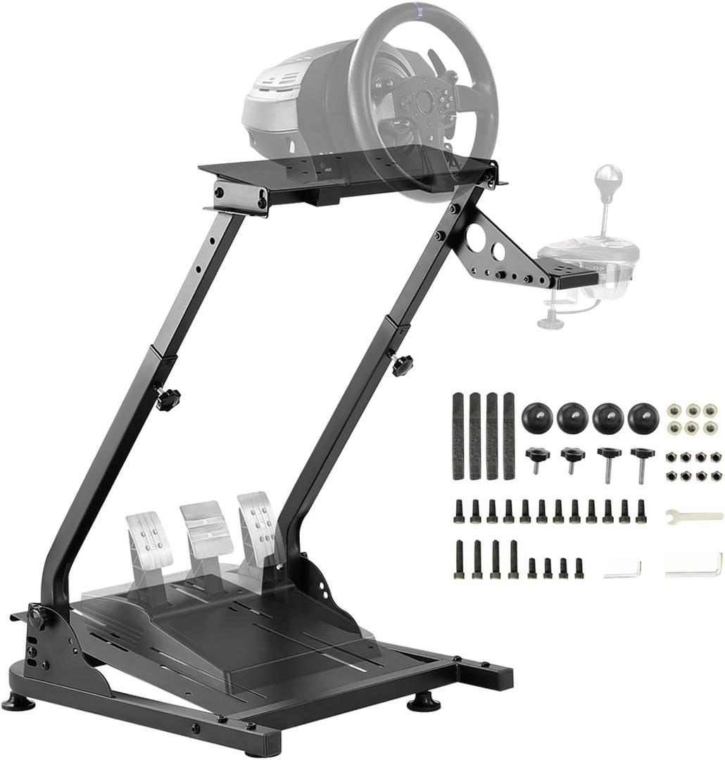 Grefinity Racing Wheel StandHeight Adjustable Steering Wheel Stand Racing Simulator Cockpit for Logitech G920 G29 G923 G27 G25, Thrustmaster T300RS TX F458 T500RS T150 Xbox PS4 PS5 PC