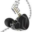 KZ ZSN PRO X Gaming Earbuds, HiFi in Ear Monitor IEM Headphones,1BA 1DD Earbud Headphone Dual Driver Drummer Musician Earphone Stereo Headset with Removable C Pin Cable for Church (NO Mic,Dark Black)