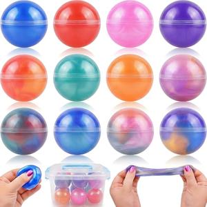 Howzcci 12 Pack Galaxy Slime Ball Toys Stress Relief Toys DIY Squeeze Stretchy Party Favors Toy for Kids Boys Girls Christmas Stocking Stuffers School Classroom Prizes Valentines Day Card Gifts