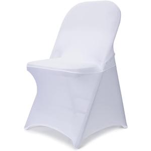 Babenest 100PCS Spandex Folding Chair Covers, Upgraded Universal Stretch Washable Fitted Chair Slipcovers Protector for Wedding, Holidays, Banquet, Party, Celebration (White)