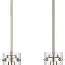 EAPUDUN Pendant Light (2 Packs), Kitchen Ceiling Hanging Light, Adjustable Height, Kitchen Light Fixtures Brushed Nickel Pendant Lights, Farmhouse Pendant Lighting for Sink Island, Home Dcor Lighting