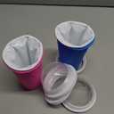 FANS-ONE Slushie Cup, 2 Pack Slushy Maker Cup, Frozen Magic Squeeze Cups for Juice Milk Yogurt Ice Cream Make, DIY Cooling Cup with Lid & Straw Cool Stuff Things for Friends Family (Blue+Pink)