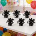 Aluminum Foil Balloon Weights for Parties (6 pcs) - 0.31lb (140g) Each - Premium Balloon Anchors for Birthday, Wedding, Dinner, Indoor & Outdoor Decorations(Black 6pcs)