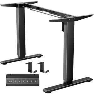 Electric Standing Desk Frame Workstation,Memory Controller Height Adjustment,Up to 47.2", Ergonomic Stand Up Desk Base for Home and Office, Black Frame Only