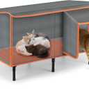 SIWA MARY Heated Cat House for Outside in Winter, Weatherproof & Waterproof Outdoor Cat House with Cat Heating Pad, Insulated Cat Shelter with Heater for Feral Barn Cats Kitty