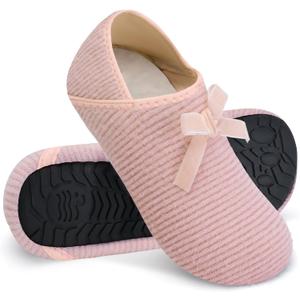 WateLves Womens & Mens Lightweight Cozy Faux Furry House Slippers - Rubber Sole Slip On Sock Shoes - Foldable Travel Slippers - Indoor & Outdoor (M)