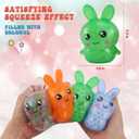 Easter Basket Stuffers,Easter Basket Essentials,4pcs Squishy Easter Bunny Stress Balls for Adults,Easter Stress Relief Fidget Balls,Easter Party Favors Easter Basket Ideas Gifts