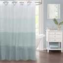 No Hook Shower Curtain, Water-Repellent Fabric Easy Hang Shower Curtain for Bathroom, Machine-Washable (78x78 inch), Abstract Cloud Ombre Light Blue Teal Colors