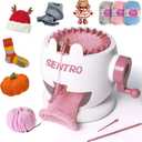 MericTop SENTRO Knitting Machine 22 Needle Knitting Machines, Smart Circular Crochet Machine for Kids/Adults Beginners, Double Weaving Loom Machine for Hat, Socks, Scarves,Gloves (for 3-5mm Wool Yarn)