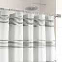 LANE LINEN Waterproof Shower Curtain - 72 x 36 inches Stall Size - All in 1 Linerless Stripped Fabric with Integrated Waterproof Layer - Modern Spa Style Exterior - Durable & Machine Washable - Gray