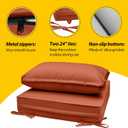 AAAAAcessories Outdoor Deep Seat Cushions, Waterproof, Fade-Resistant Patio Furniture Replacement Cushions, 24" x 24" x 5" + 24" x 13.5", Set of 4, Rust