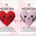 2Pcs Heart Pocket Hugs Token, Cute Crochet Heart, Valentines Day Gift for Her Wife, Him, Women, Couples Gifts for Valentine Day, Long Distance Relationship Gifts (Red Love)