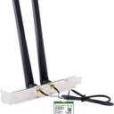AX210NGW DTK WiFi Card WiFi 6E Supports 6GHz, 2230, 2x2 AX+BT 5.3+Tri-Band, Includes RF Cable (11 inch), 5dBi High Gain Antennas and Low-Profile Brackets