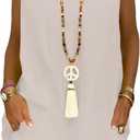 HVT Women's 2 Piece Outfit O-Ring Strap Tank Top Shorts Set Loose Fit Casual Lightweight Matching Set for Daily & Beach (Beige, XXL)