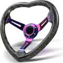 Universal Racing/Golf Steering Wheel, 13.8" 6 Bolts Grip Acrylic Love Steering Wheel For Club Car EZGO RXV & TXT, Yamaha, Precedent Tempo, DS,for Race/Rally/Motorsport/Car (Black)