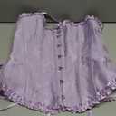 SZIVYSHI Corset Tops for Women, Bustier Shapewear Lingerie, Lace Waist Push Up Bodysuit (Large, Lavender Frost Purple)